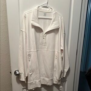 Old Navy White Quarter-Zip Hoodie